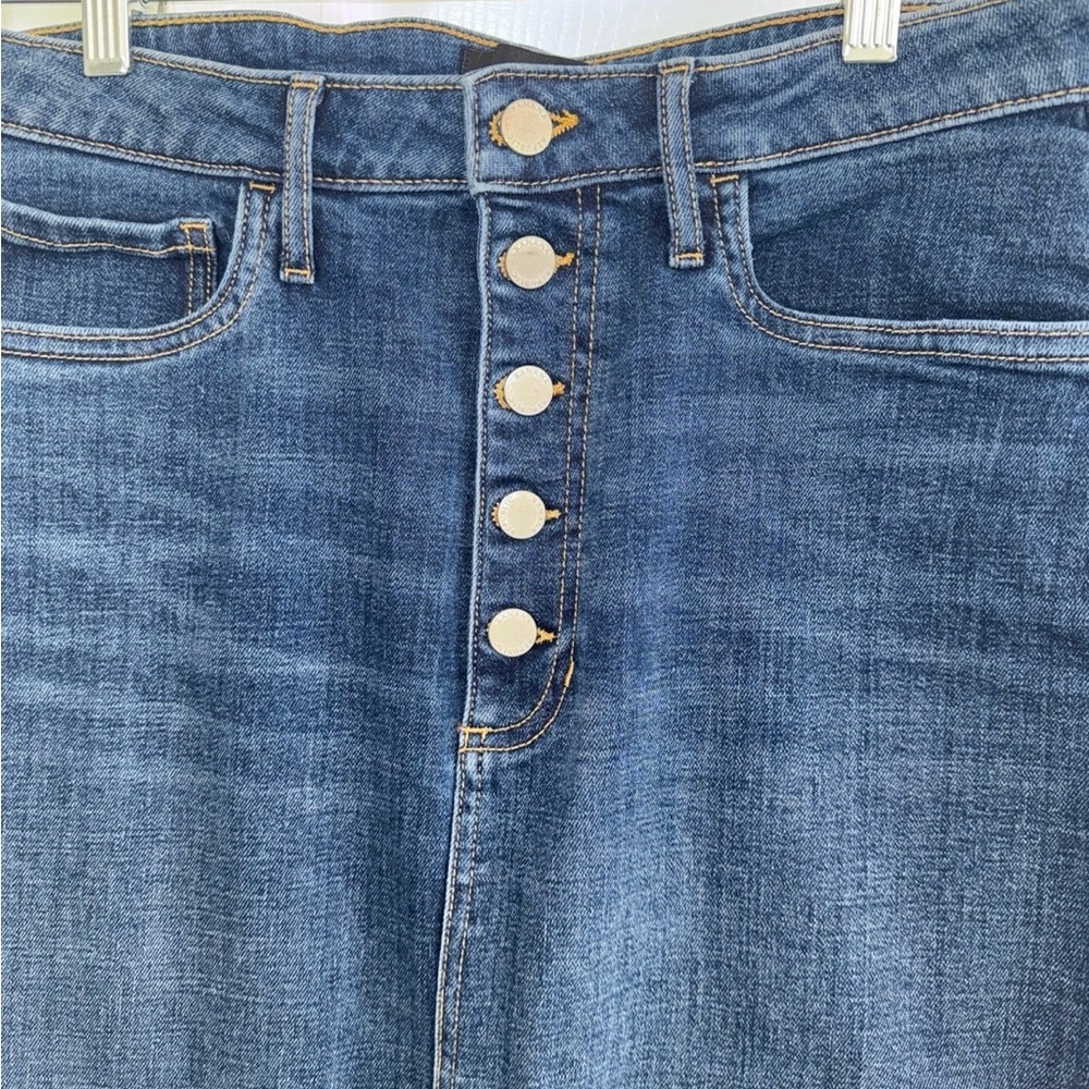 Banana Republic Dark Blue Button-Fly Jean Skirt - Picture 2 of 7